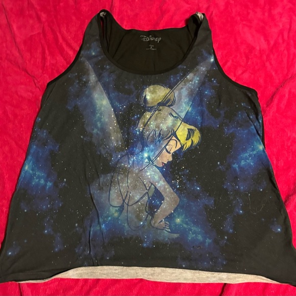 torrid Tops - Torrid Black and Blue Tinkerbell Galaxy Tank Top
